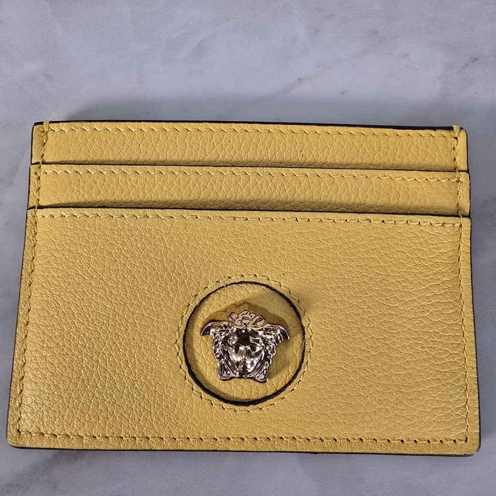 Versace Yellow Card Holder with Medusa Emblem - Picture 1 of 4